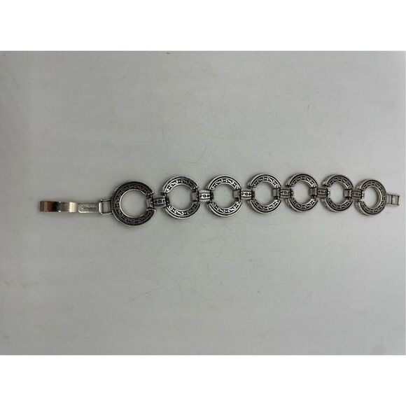 Brighton Central Park Textured Oxidized Large Circle Link Bracelet - Picture 4 of 8